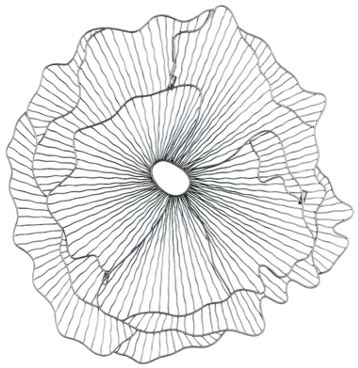 Poppy Flower Wall Art, Silver/Black, SM