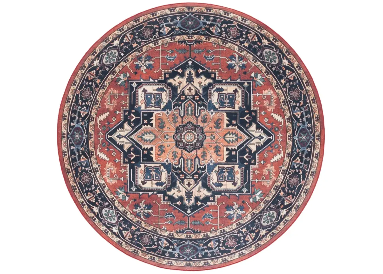 ORLANDO 762 RUST  6'-7' x 6'-7' Round Round Rug