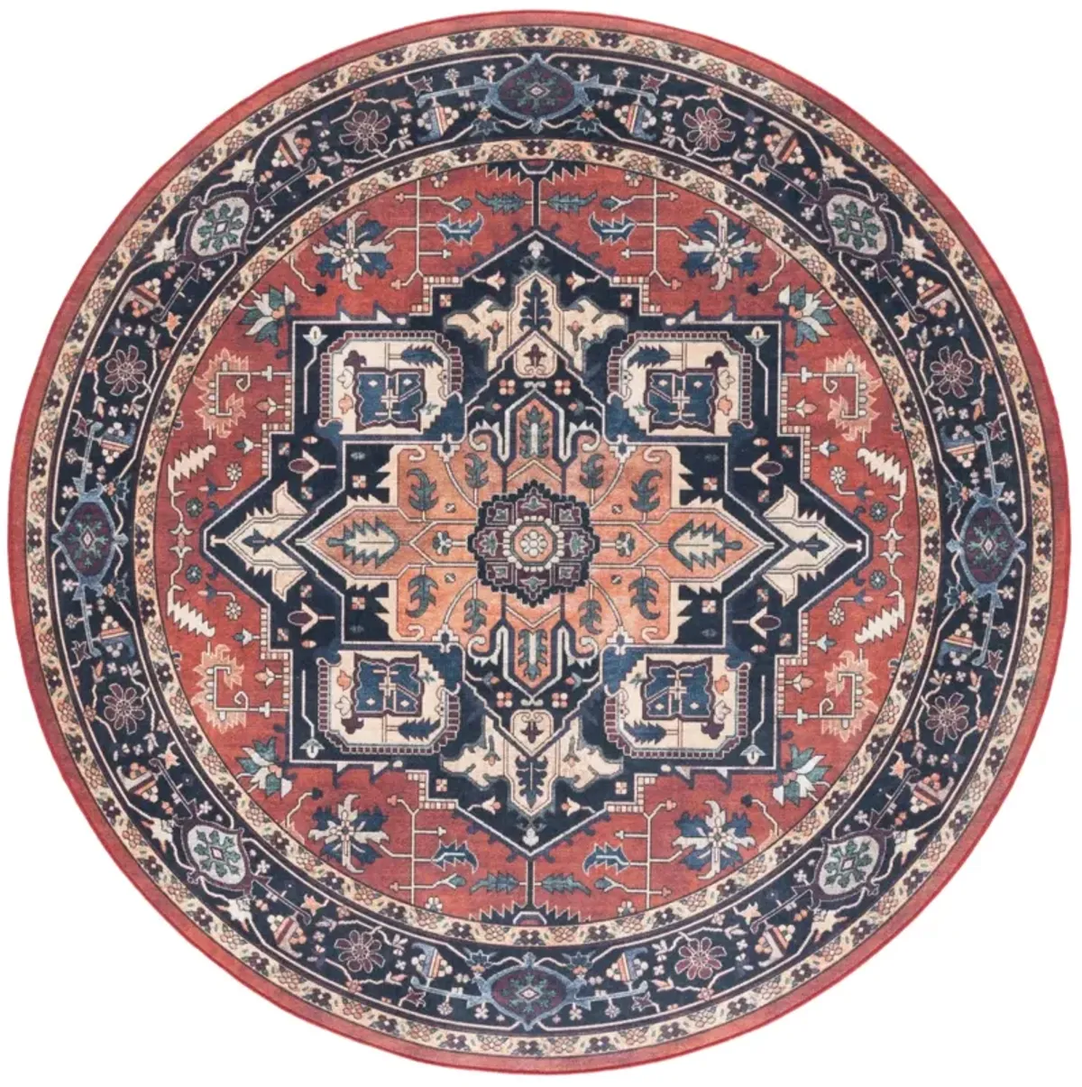 ORLANDO 762 RUST  6'-7' x 6'-7' Round Round Rug