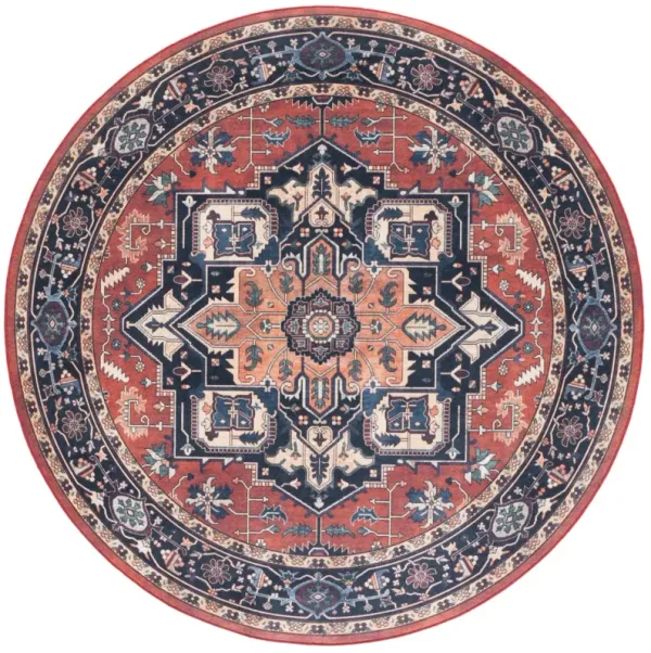 ORLANDO 762 RUST  6'-7' x 6'-7' Round Round Rug