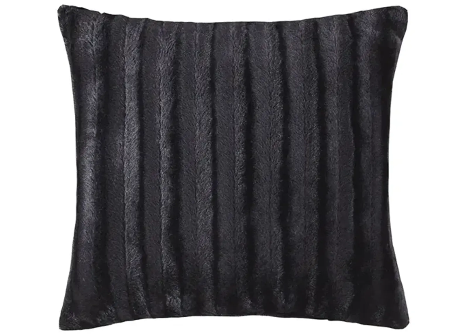 Madison Park Duke Black Faux Fur Square Pillow