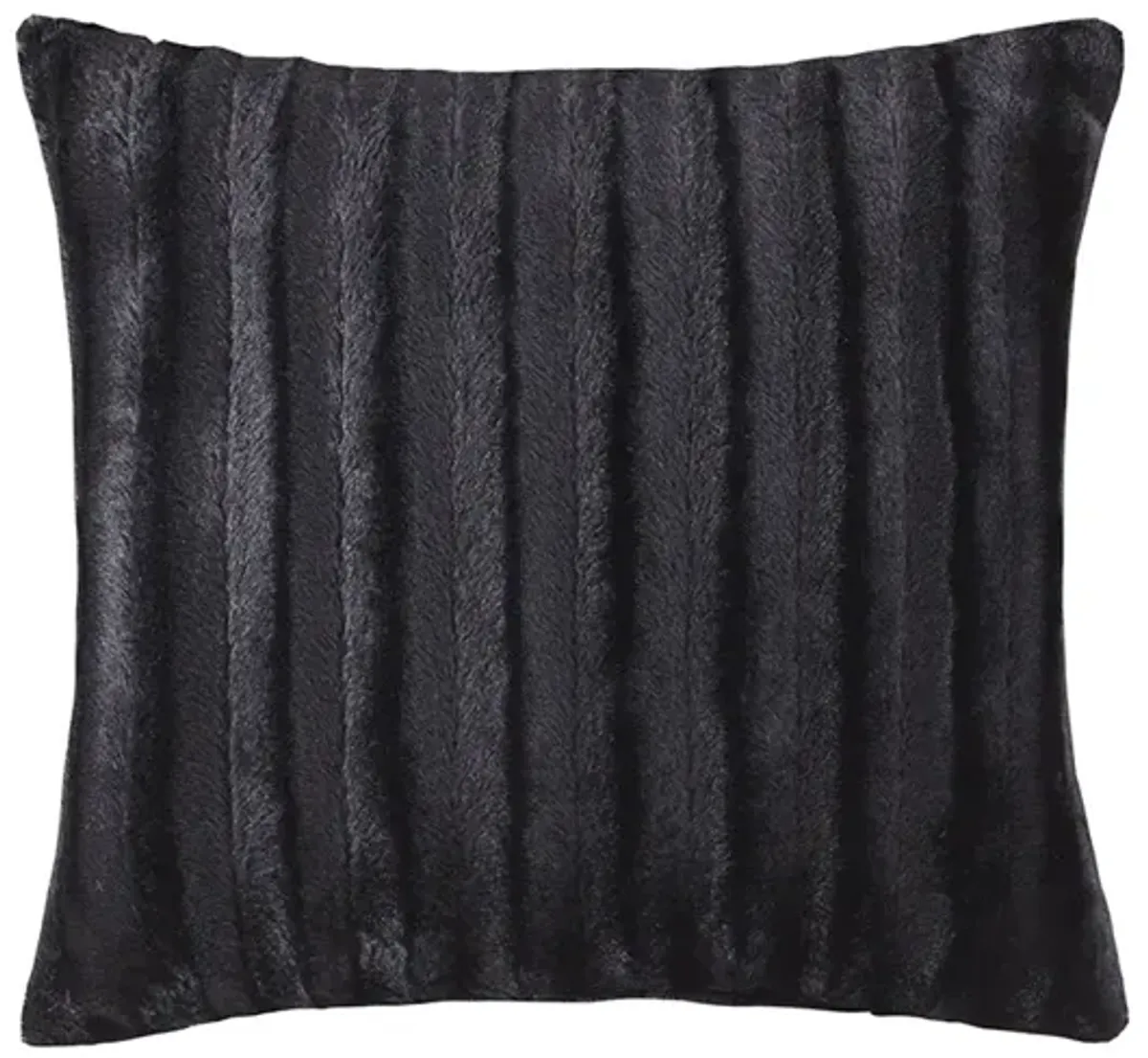 Madison Park Duke Black Faux Fur Square Pillow