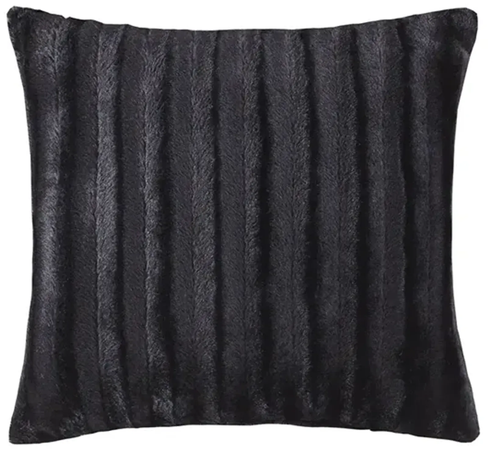 Madison Park Duke Black Faux Fur Square Pillow