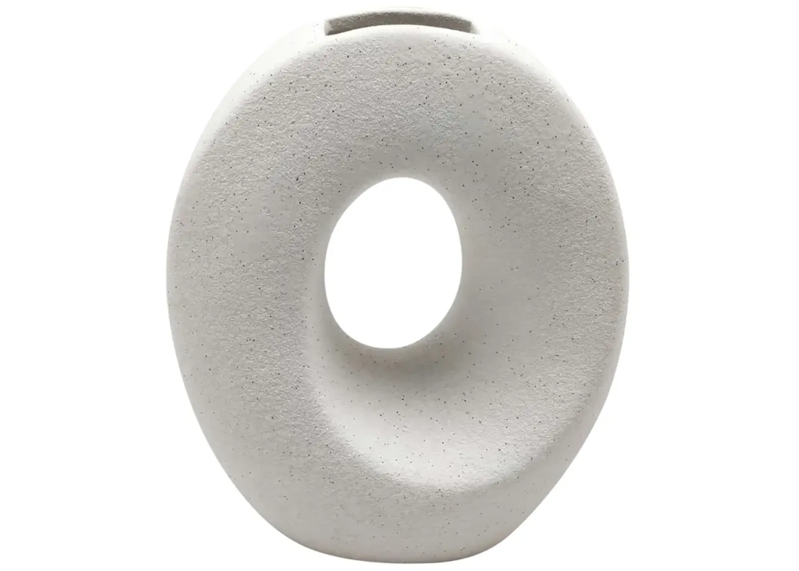 7" Oval Cut-out Sand Vase, White