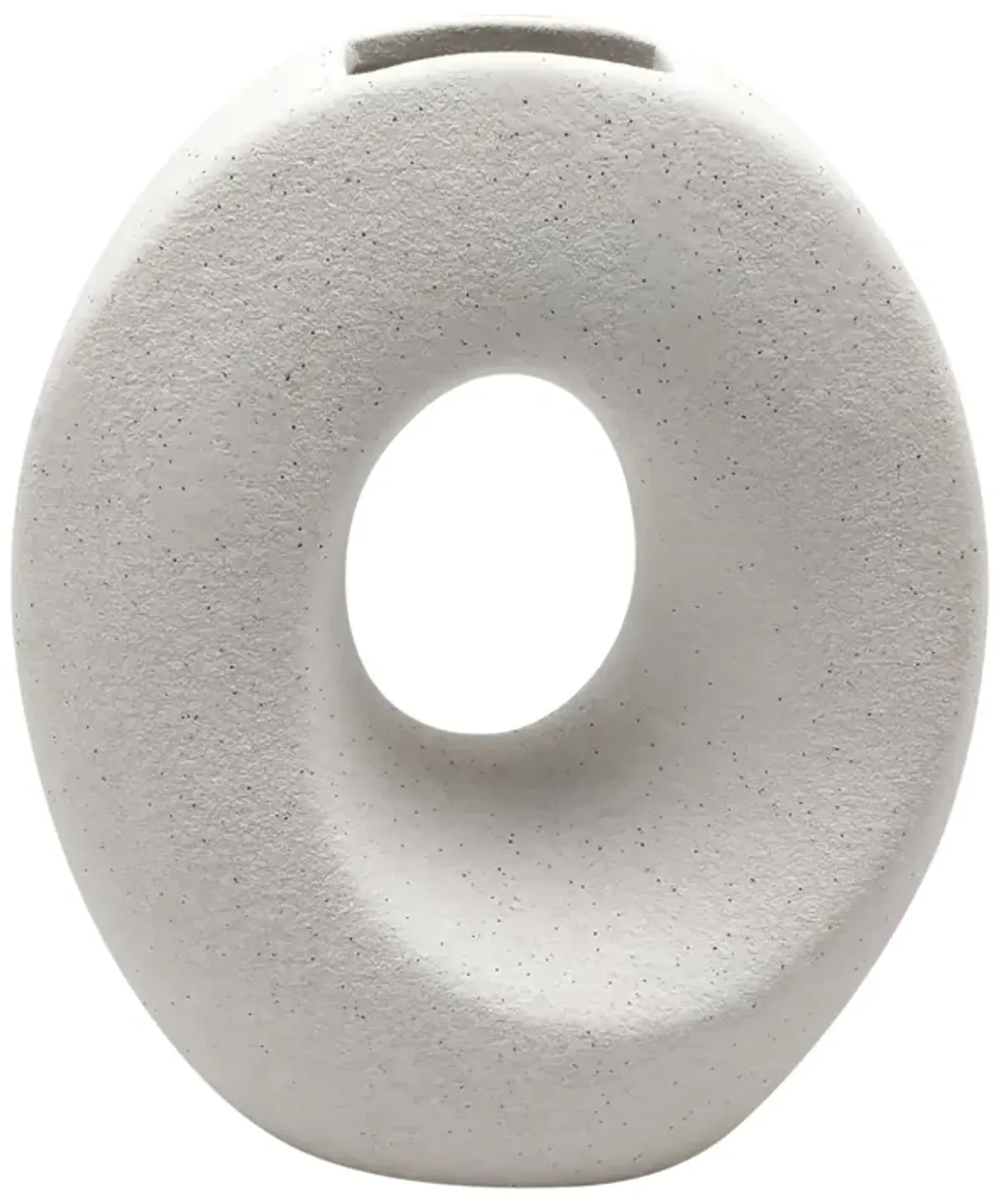 7" Oval Cut-out Sand Vase, White