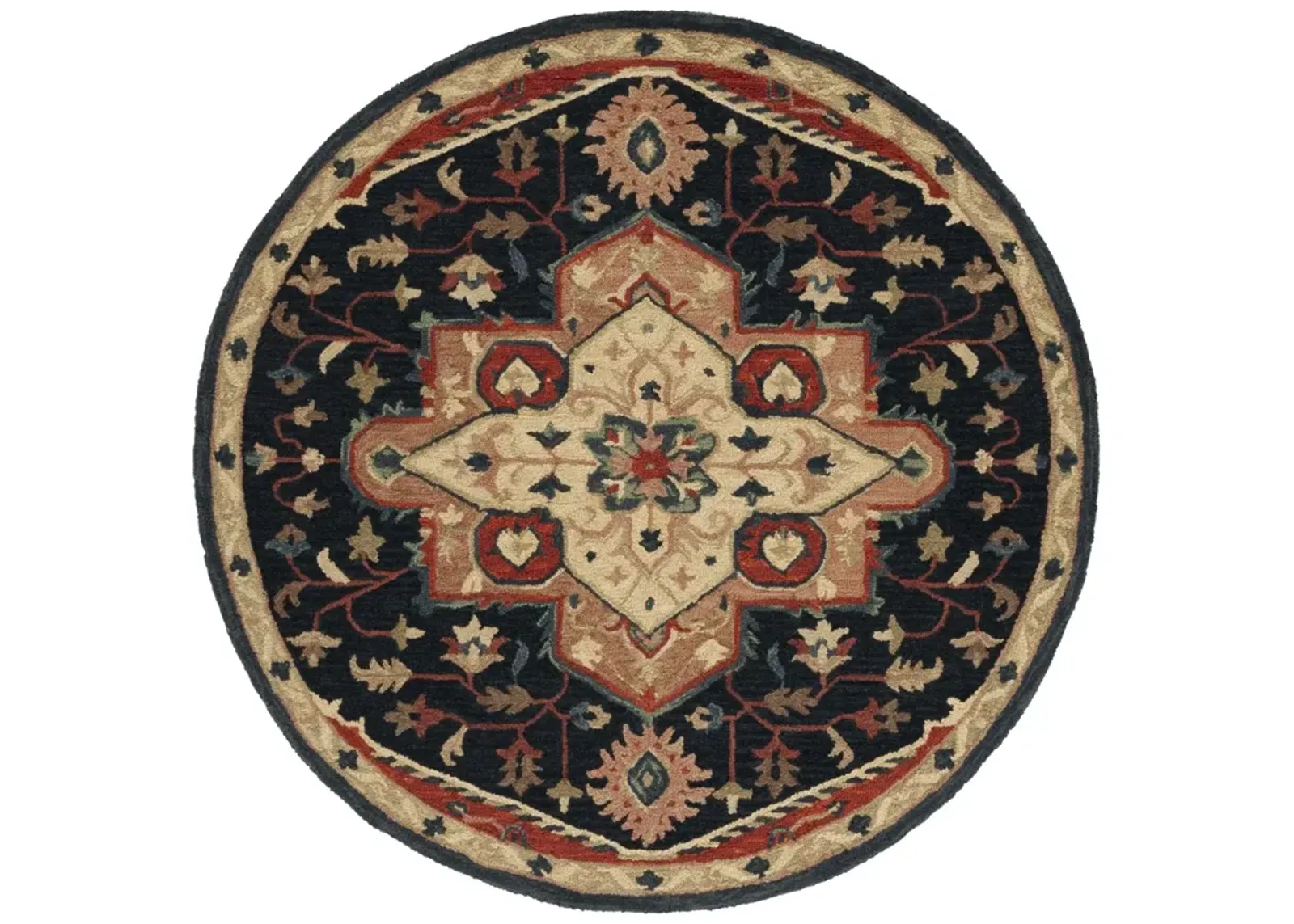 HERITAGE 929 NAVY  6' x 6' Round Round Rug