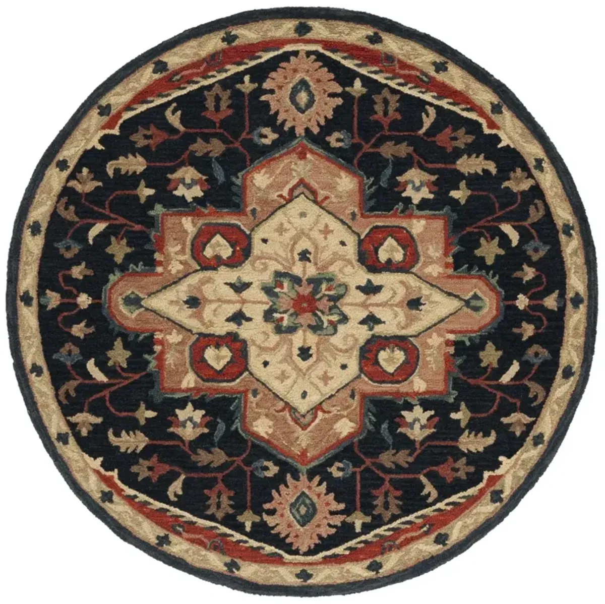 HERITAGE 929 NAVY  6' x 6' Round Round Rug