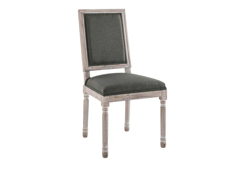 Court French Vintage Upholstered Fabric Dining Side Chair