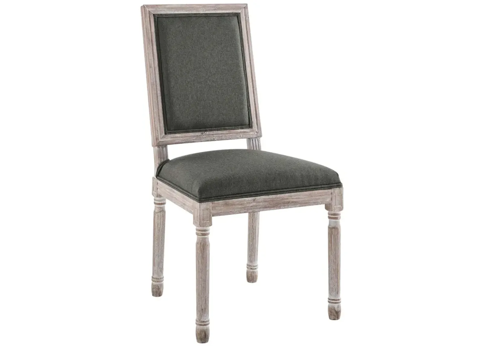 Court French Vintage Upholstered Fabric Dining Side Chair