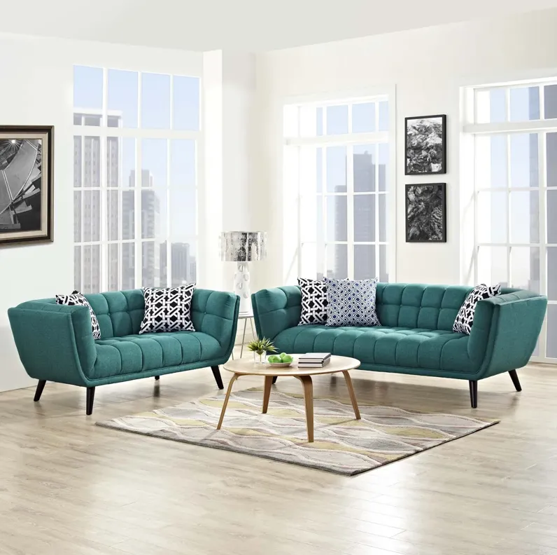 Bestow 2 Piece Upholstered Fabric Sofa and Loveseat Set