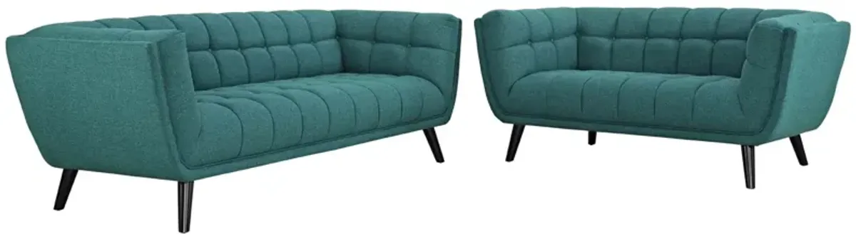 Bestow 2 Piece Upholstered Fabric Sofa and Loveseat Set