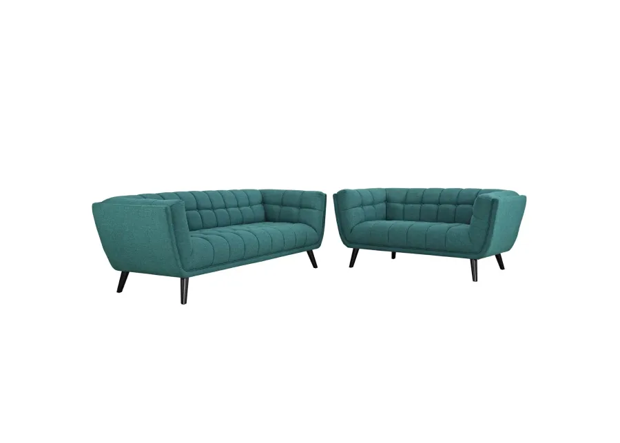 Bestow 2 Piece Upholstered Fabric Sofa and Loveseat Set