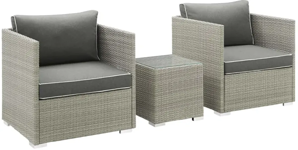 Repose 3 Piece Outdoor Patio Sectional Set