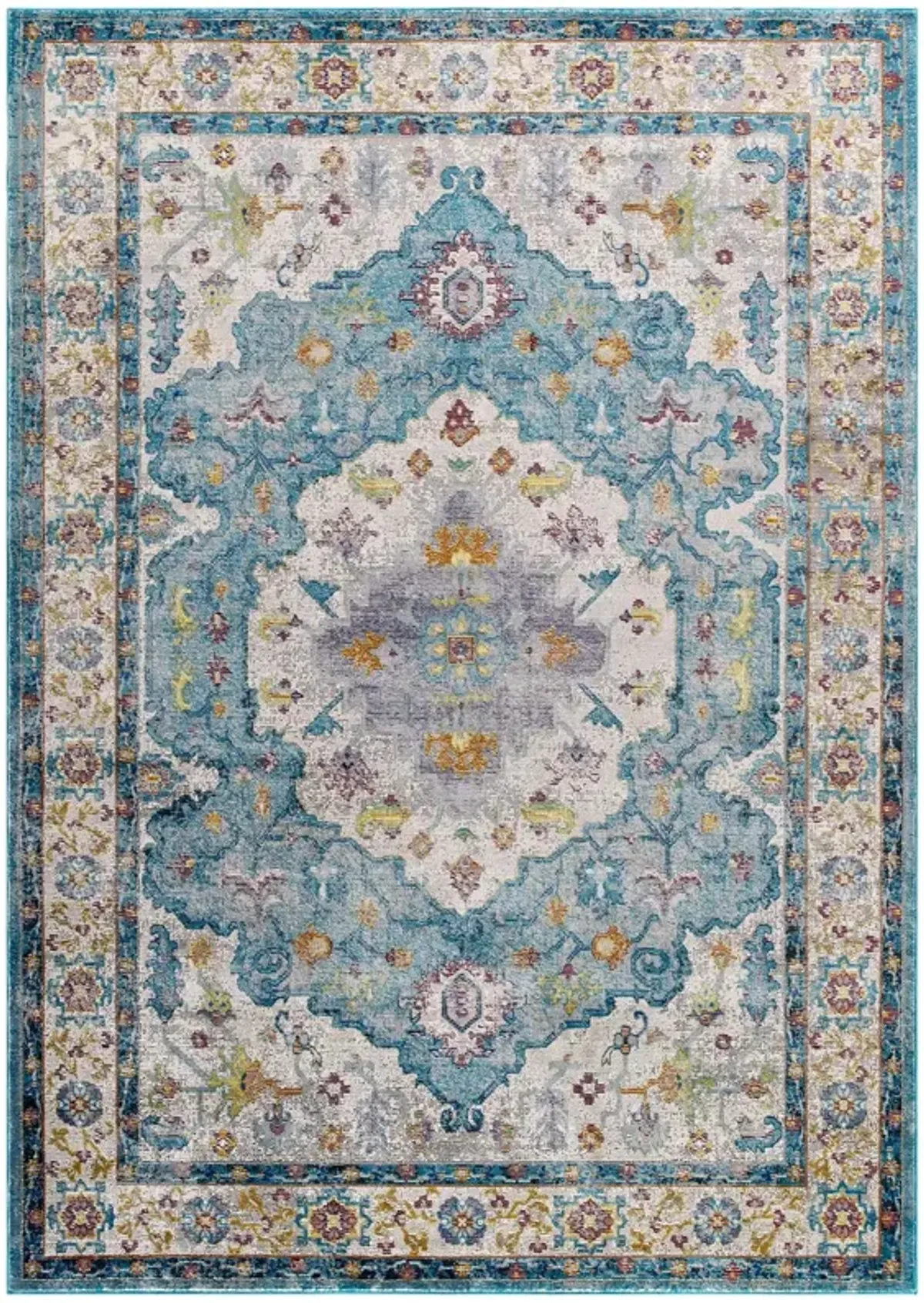 Success Anisah Distressed Floral Persian Medallion 4x6 Area Rug