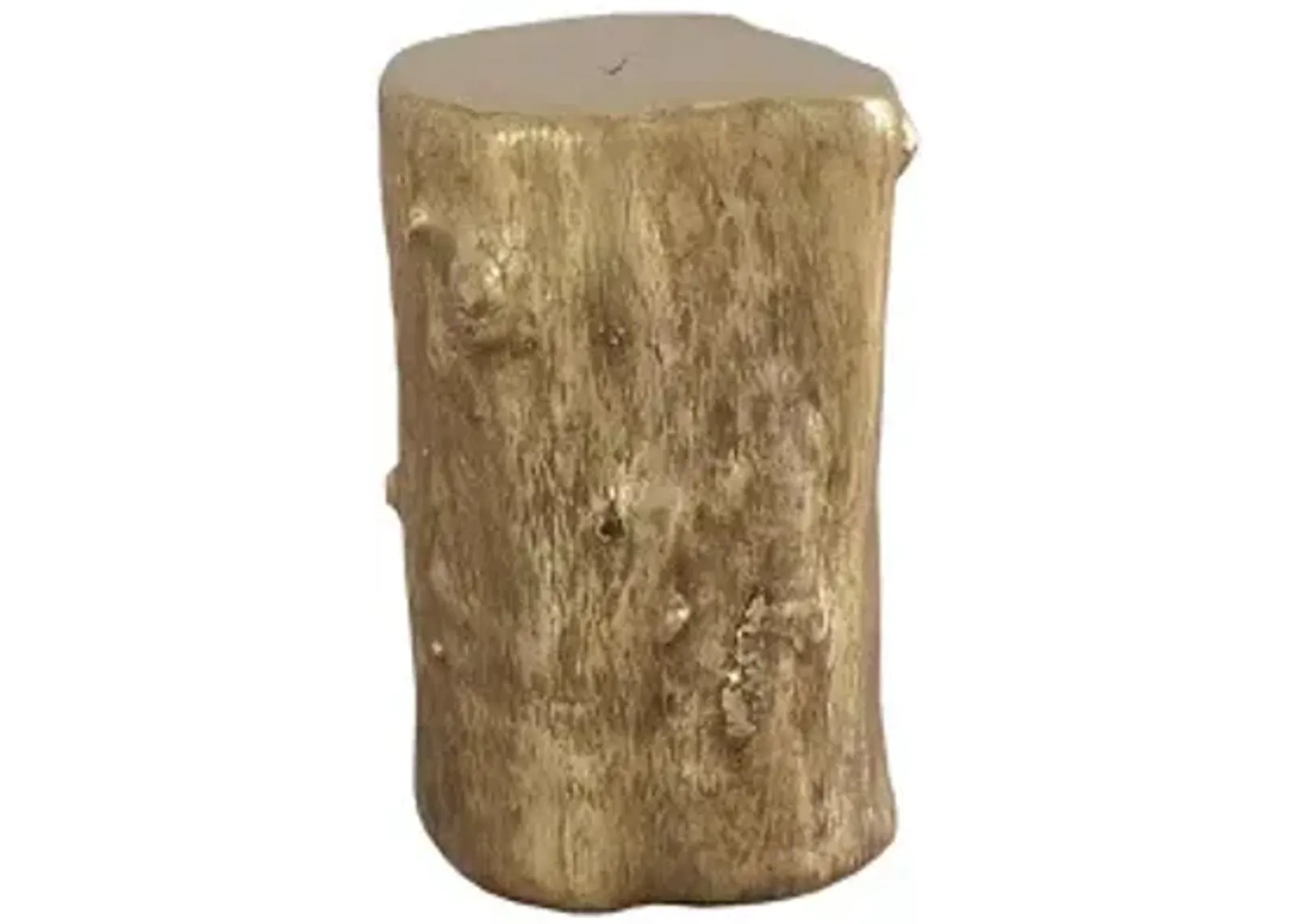 log stool, gold leaf, sm