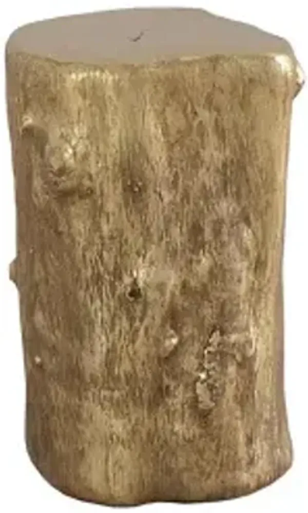 log stool, gold leaf, sm