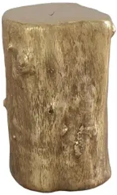 log stool, gold leaf, sm