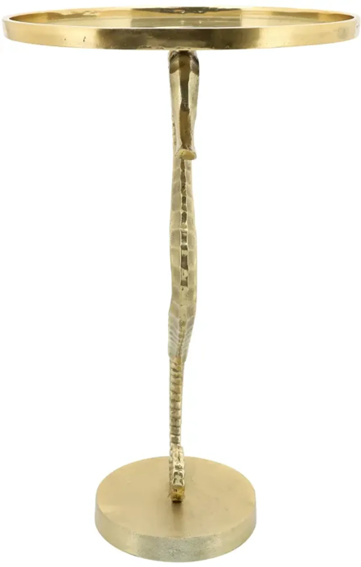 Metal, 24" Seahorse Side Table, Gold