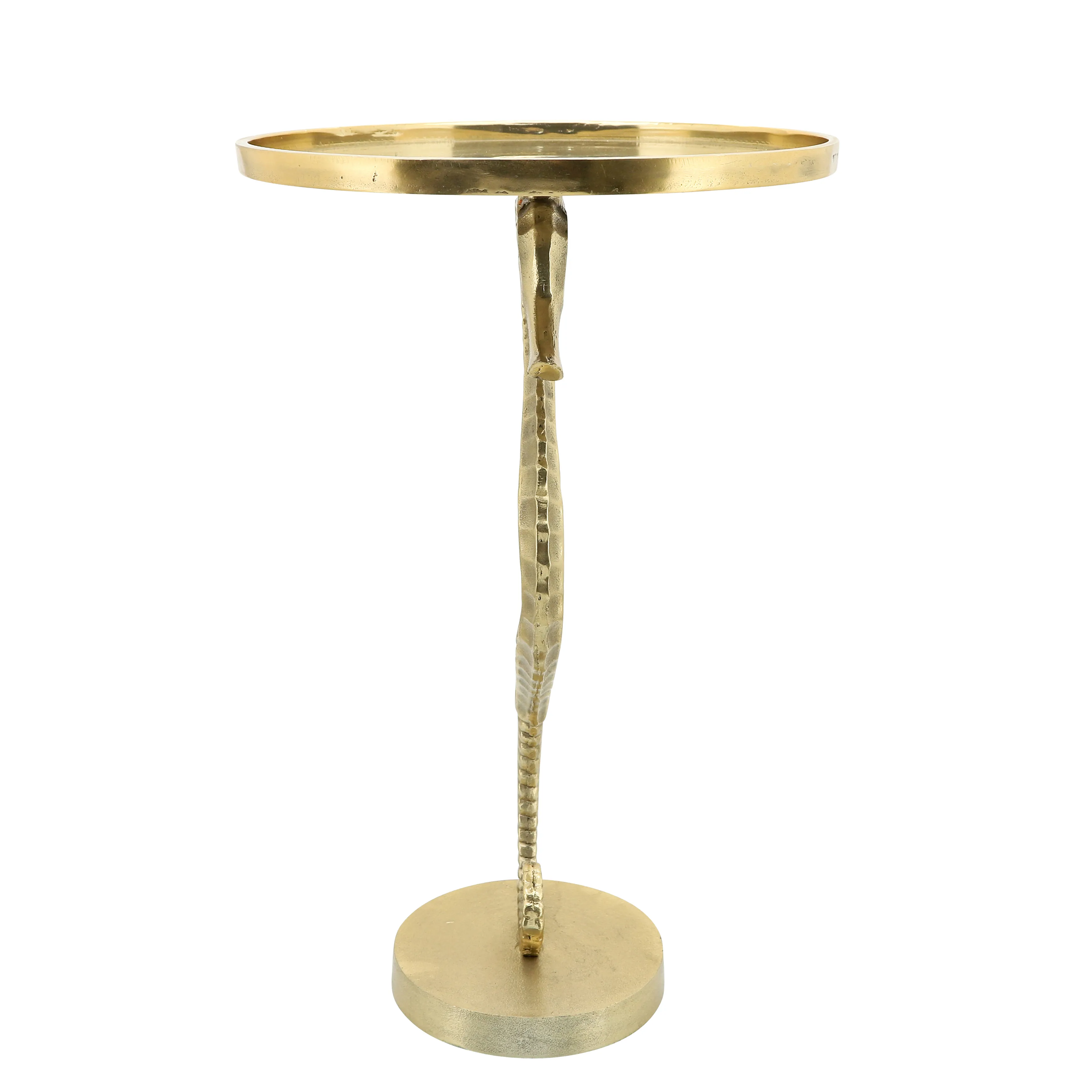 Metal, 24" Seahorse Side Table, Gold