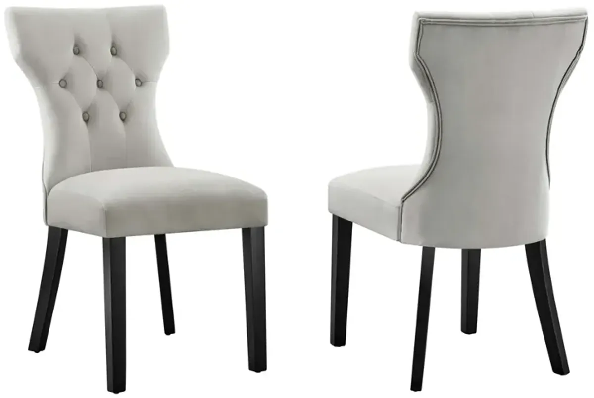 Silhouette Performance Velvet Dining Chairs - Set of 2