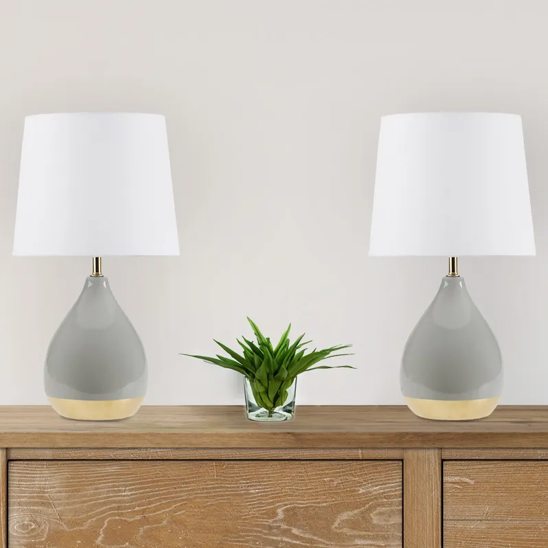 2-Tone Ceramic Table Lamp Set of 2