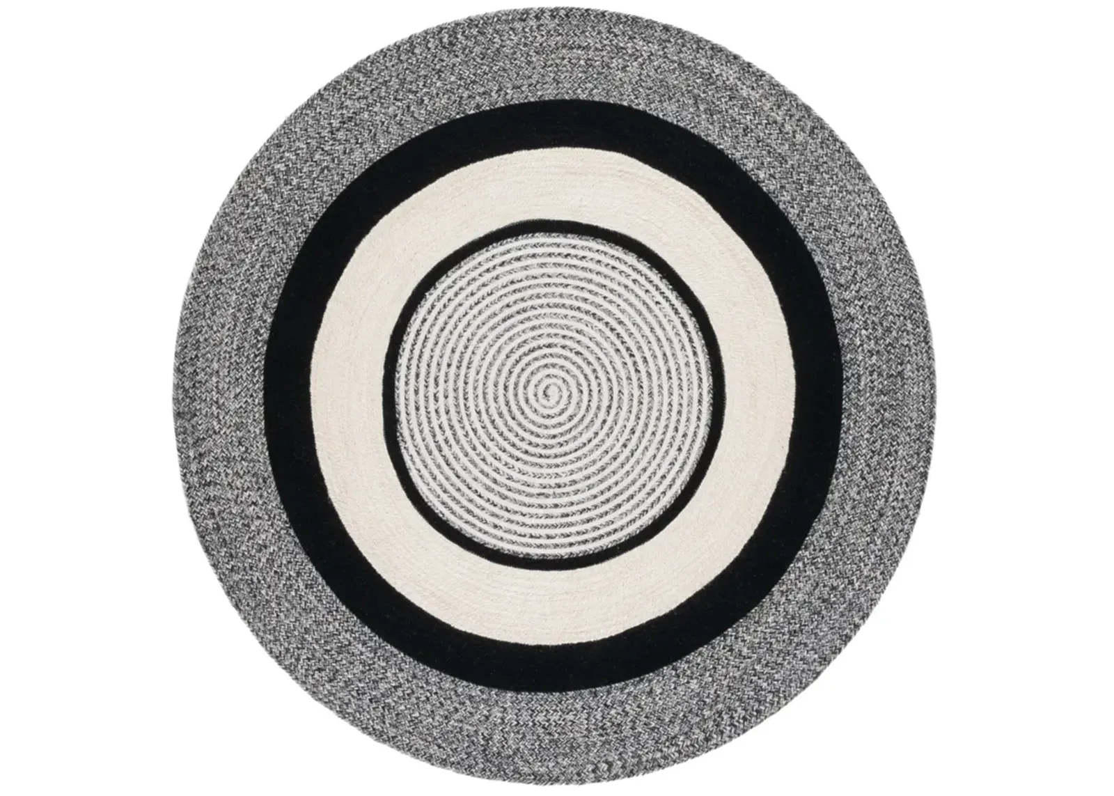 BRAIDED 758 BLACK  5' x 5' Round Round Rug