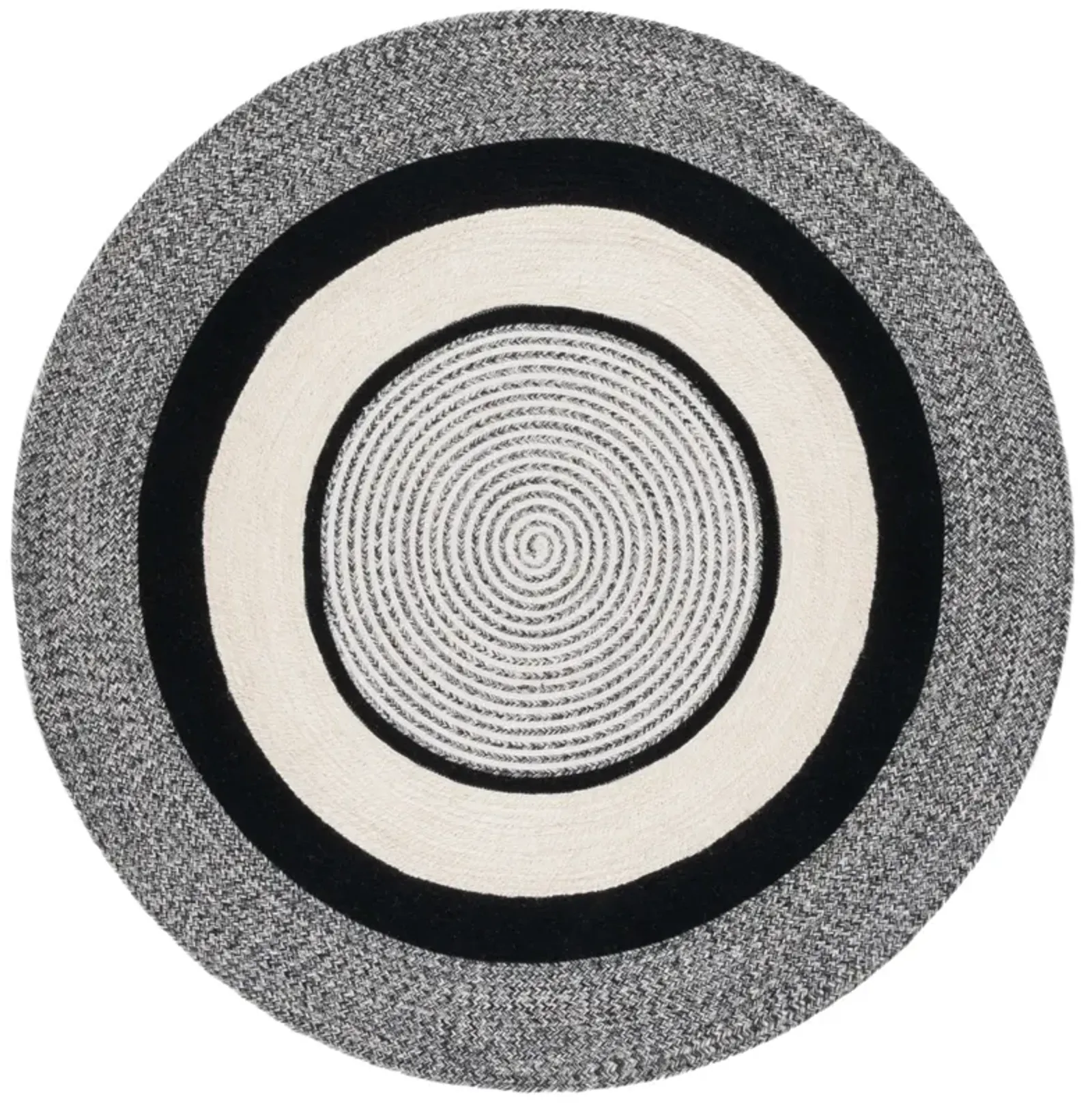 BRAIDED 758 BLACK  5' x 5' Round Round Rug