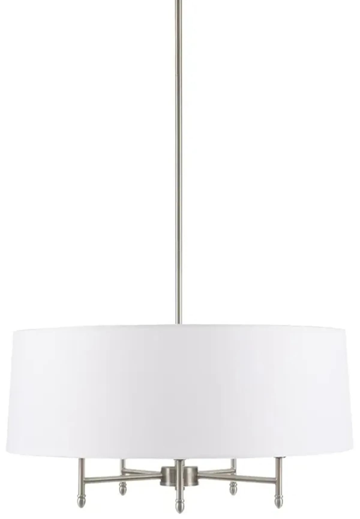 Hampton Hill Presidio Silver/White 5-Light White Drum Shade Chandelier