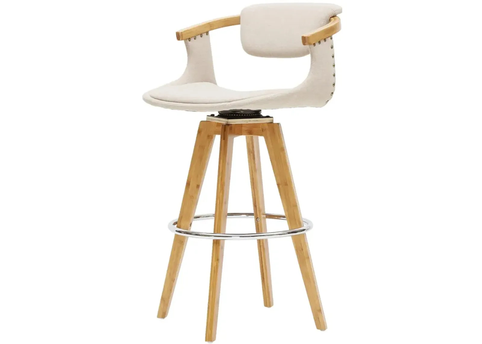 darwin kd fabric bamboo counter stool, stokes linen/natural