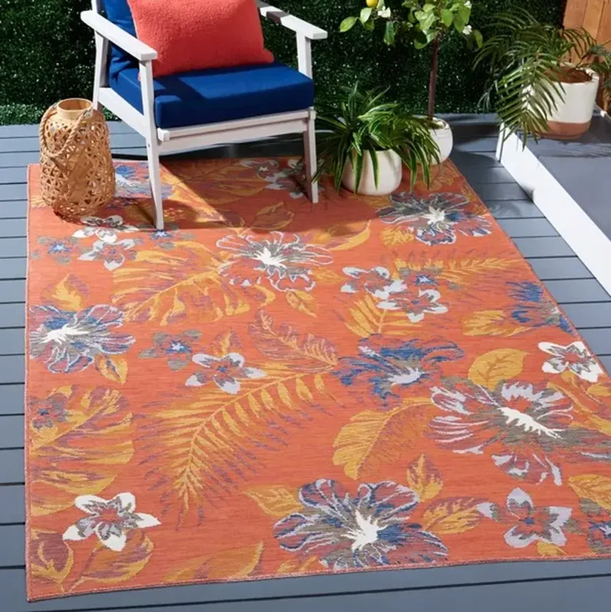 SUNRISE 671 Orange 4' X 5'-7' Small Rectangle Rug