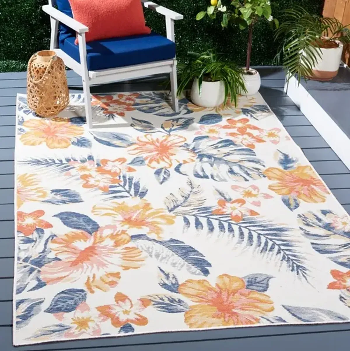 SUNRISE 671 Orange 4' X 5'-7' Small Rectangle Rug