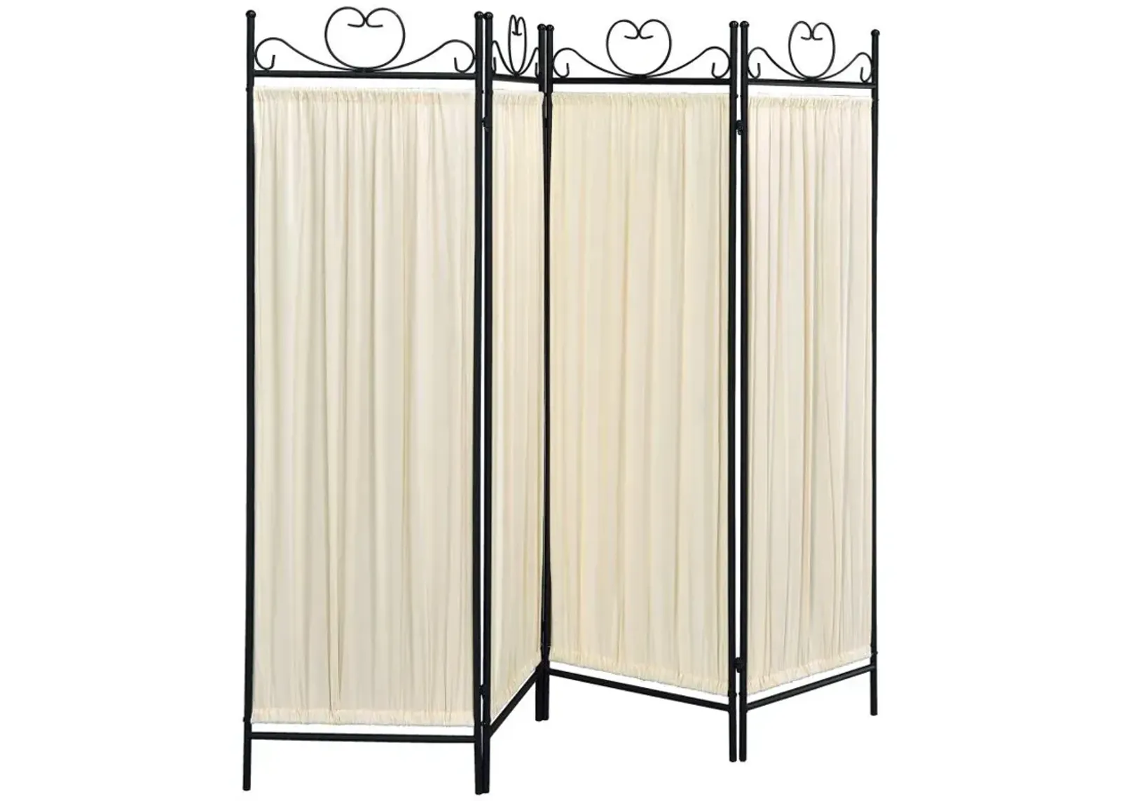 Dove 4-panel Folding Screen Beige and Black