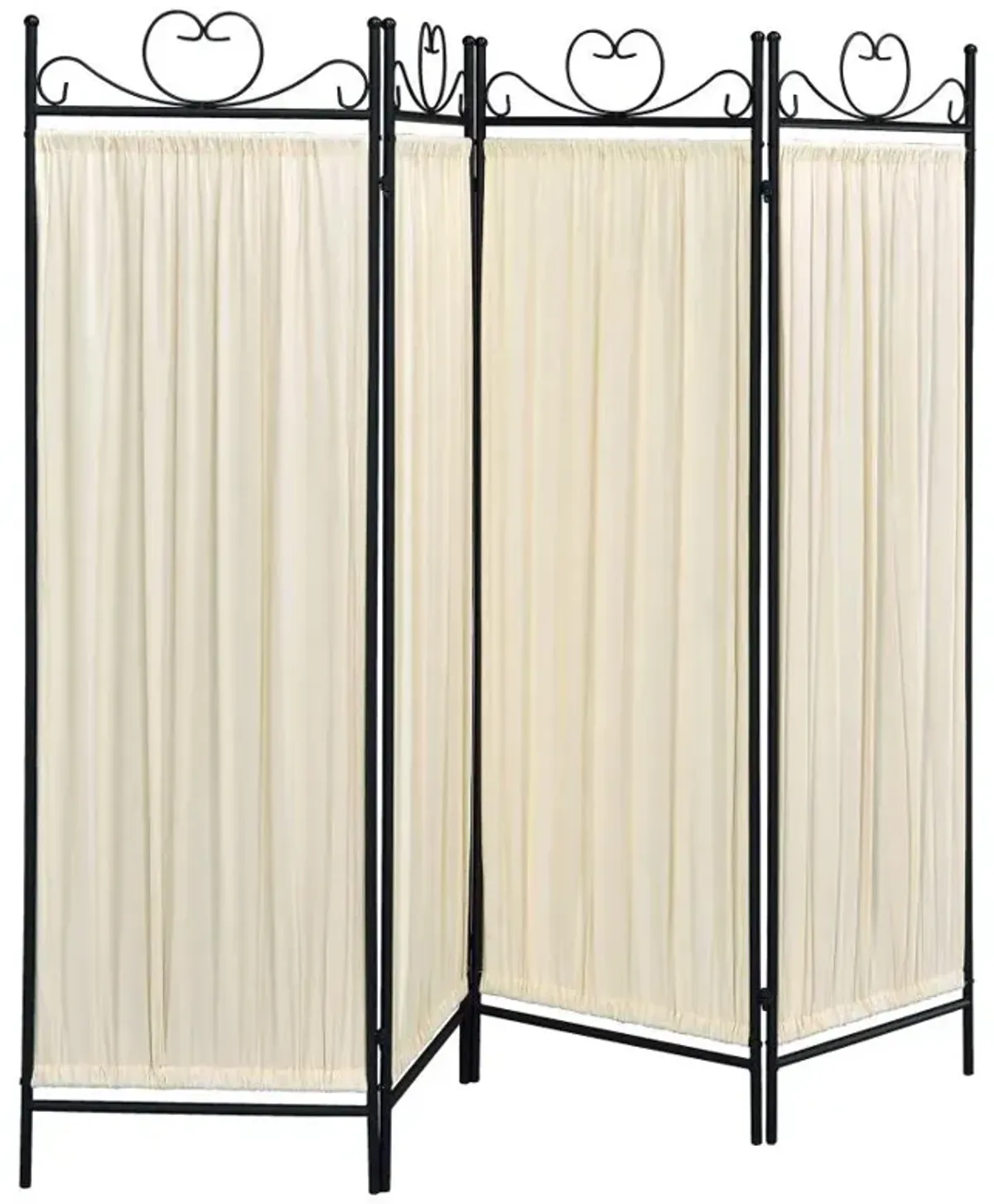 Dove 4-panel Folding Screen Beige and Black