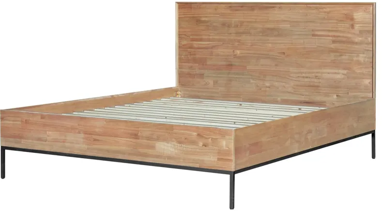 Hathaway Brown Solid Acacia Queen Bed