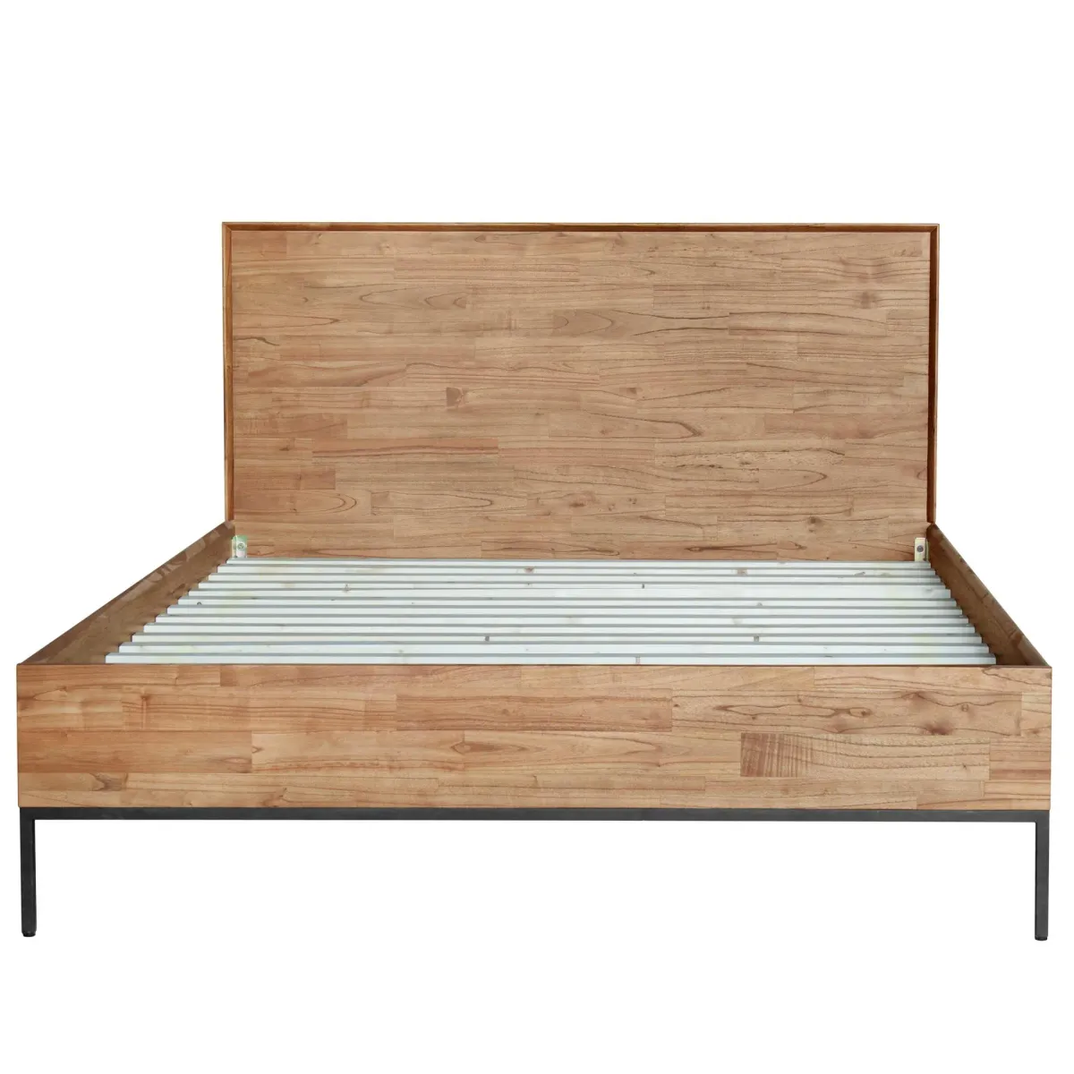 Hathaway Brown Solid Acacia Queen Bed