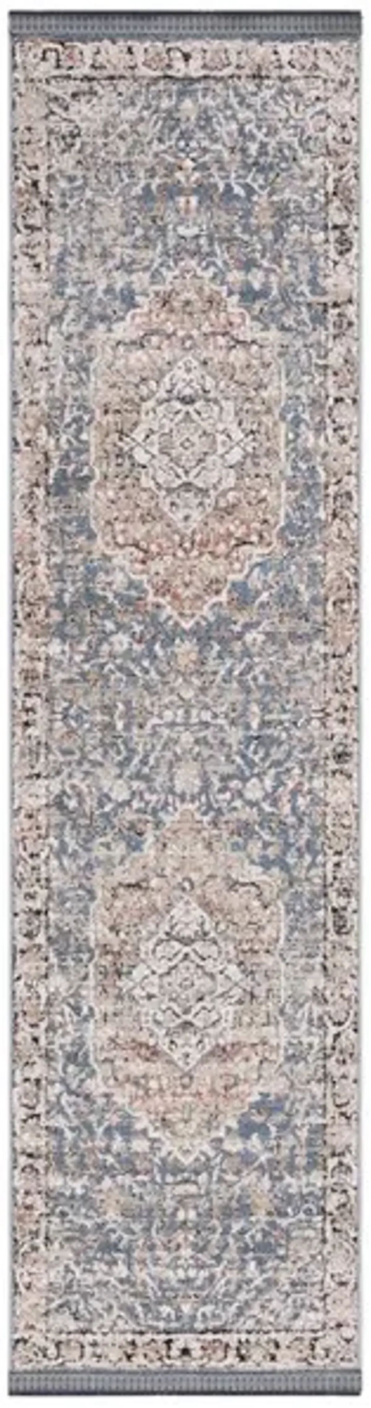 VIVALDI 565 Blue  2'-2' X 8' Runner Rug