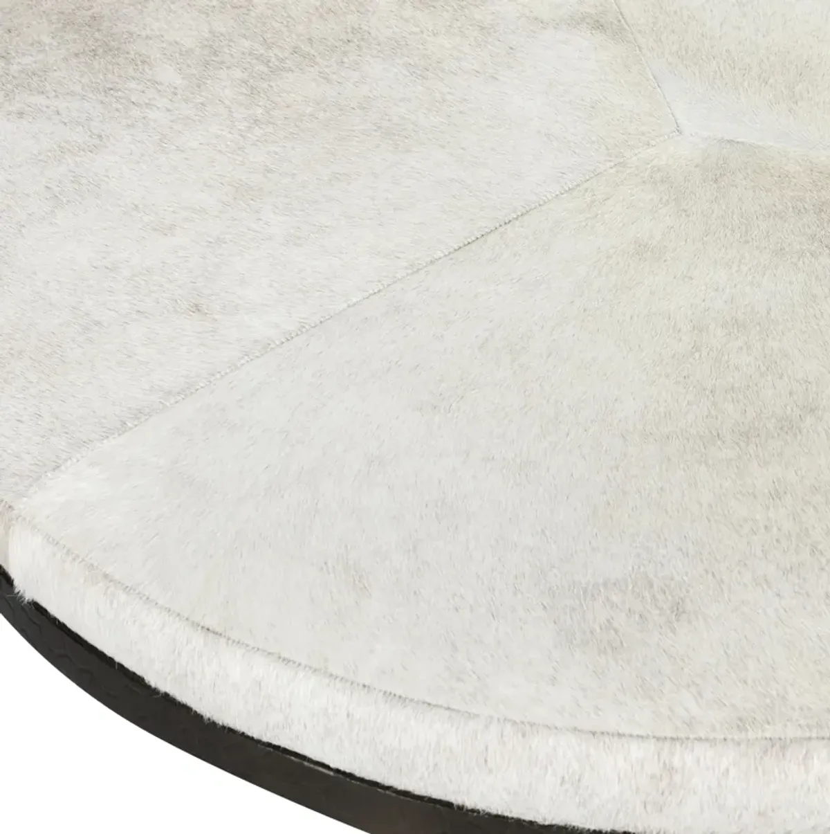 Bose Leather Hide Round Cocktail Coffee Table in Ivory