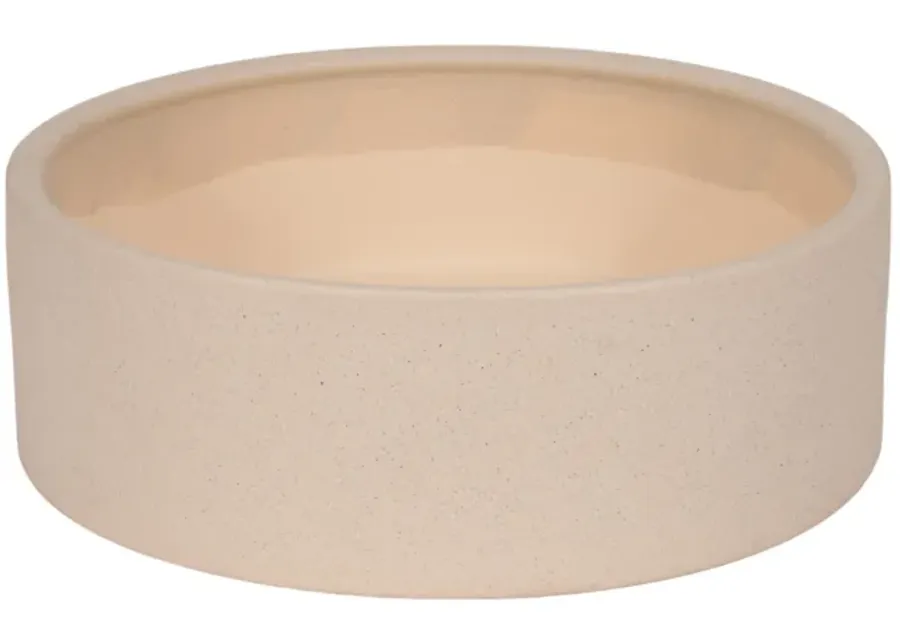 13" Sandy Round Bowl Planter, Ivory