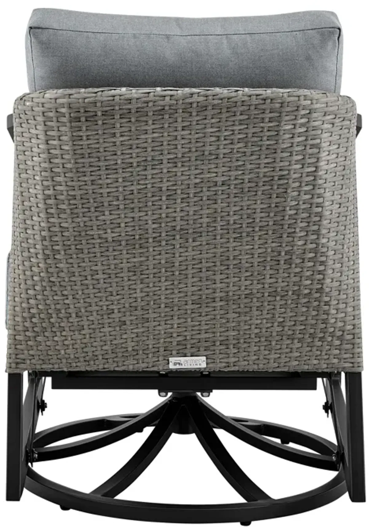 Aileen Outdoor Patio Swivel Lounge Chair in Aluminum with Gray Cushions