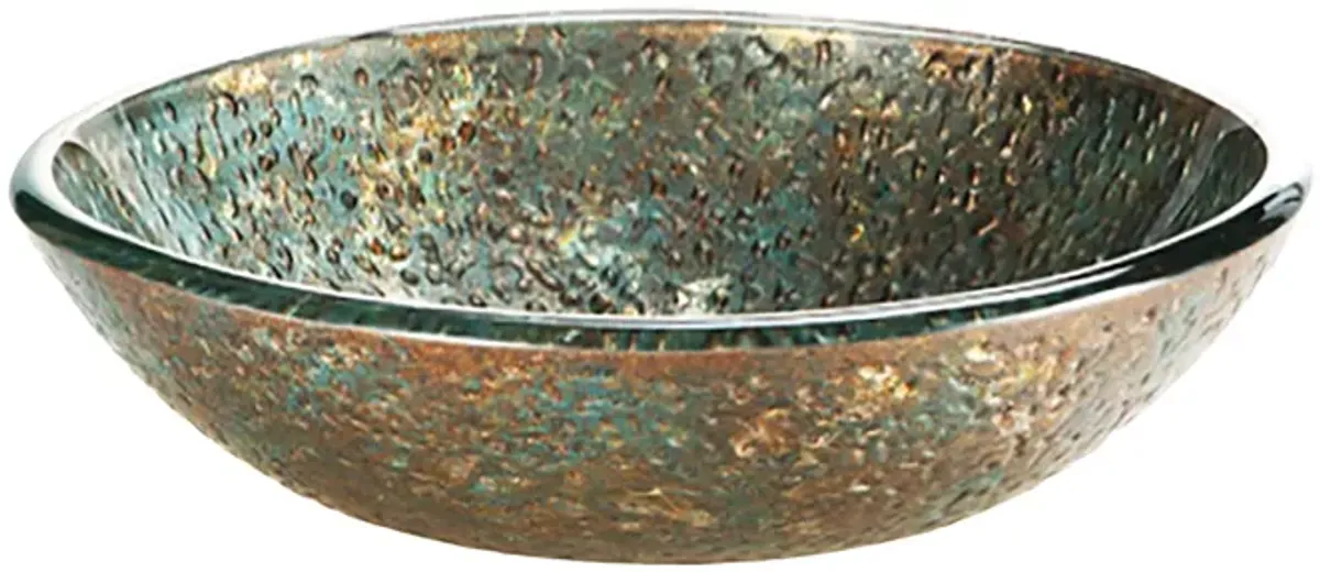 Reflex Vessel Sink - Blue/Copper Storm 18.125-inch