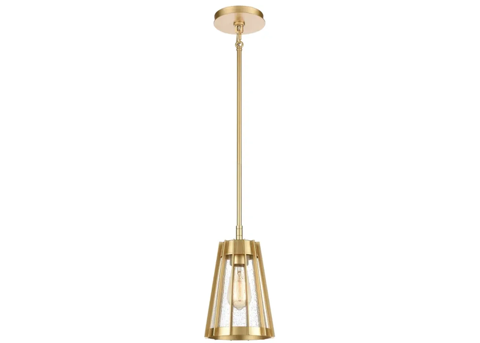 Open Louvers 6.75" Wide 1-Light Mini Pendant - Champagne Gold