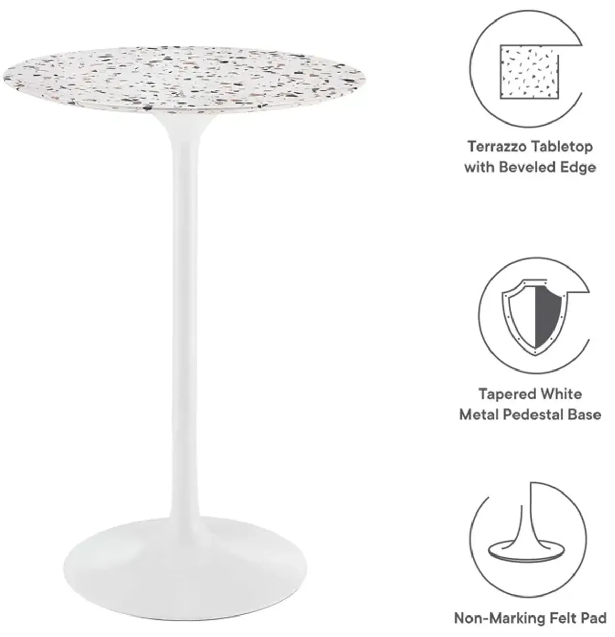 Lippa 28" Round Terrazzo Bar Table