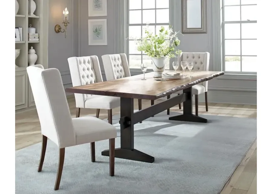 Bexley Rectangular Live Edge Dining Set Natural Honey and Espresso