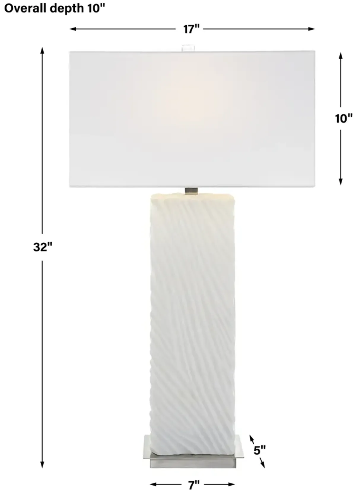 Pillar White Marble Table Lamp