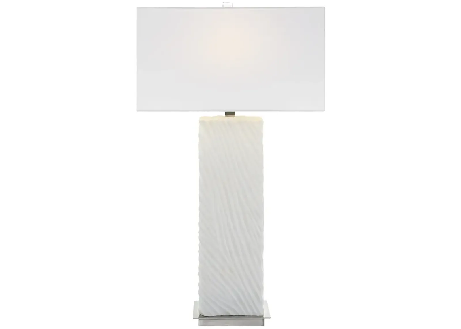 Pillar White Marble Table Lamp