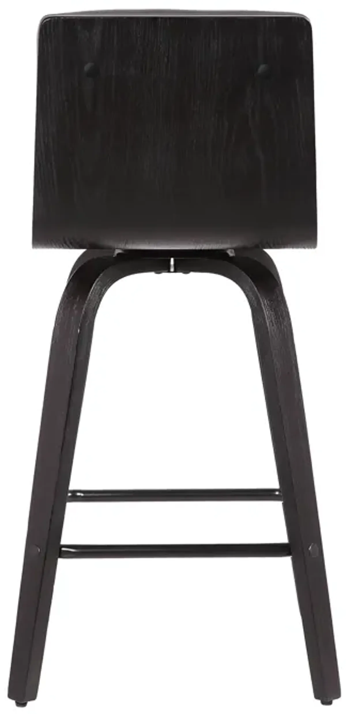 Vienna 26" Counter Height Swivel Grey Faux Leather and Black Wood Bar Stool