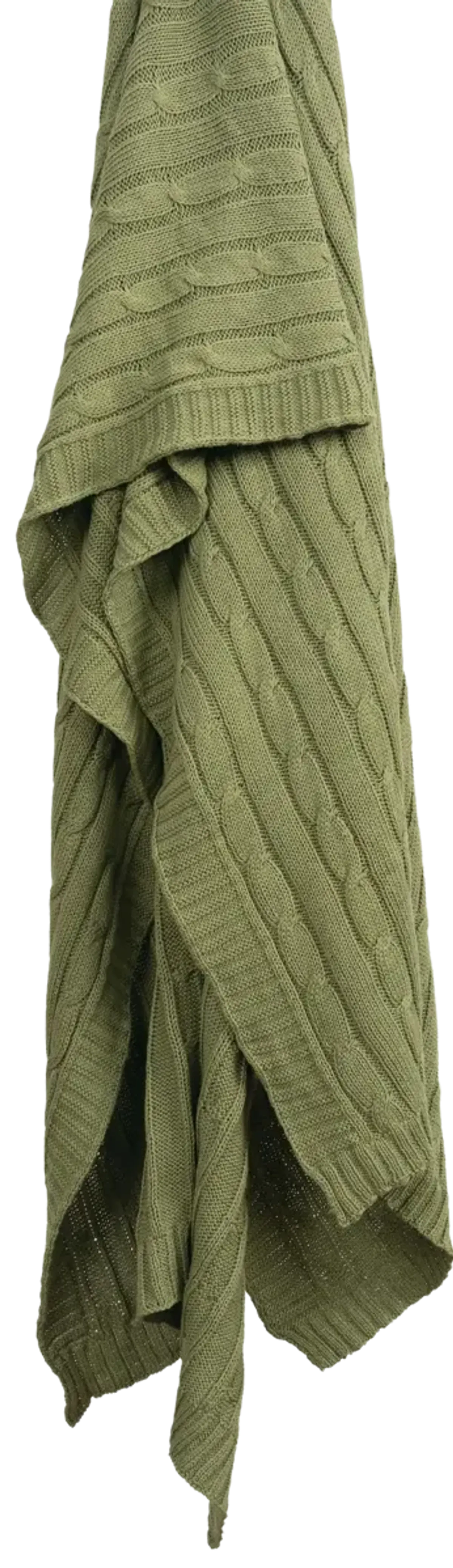 Cable Knit Moss Green Throw