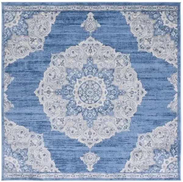 Brentwood 802 Blue / Grey 6'-7" X 6'-7" Square Square Powerloomed Rug