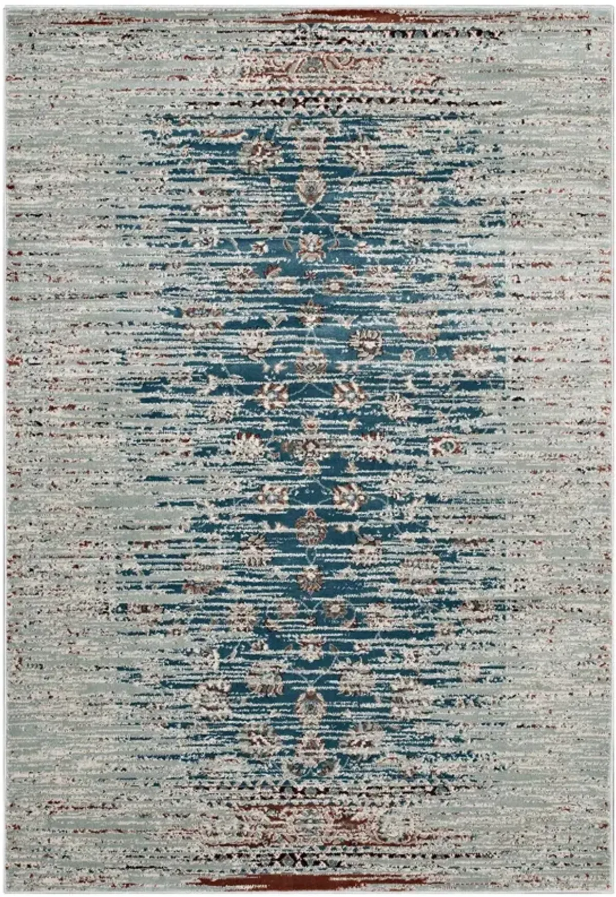 Hesper  Distressed Contemporary Floral Lattice 8x10 Area Rug