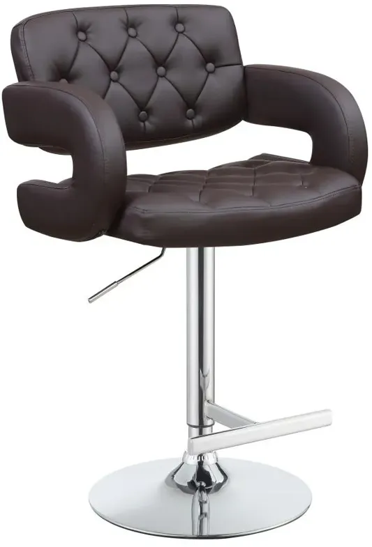 Brandi Adjustable Bar Stool Chrome and Brown